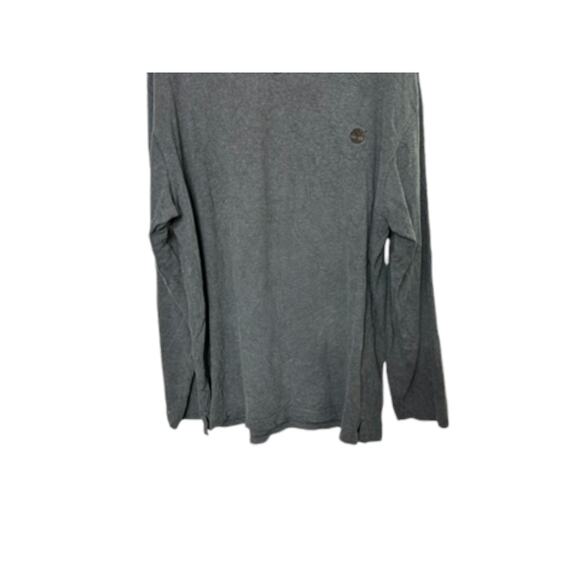Timberland Gray Long Sleeve V-Neck Shirt Men's XL 100% Cotton - Picture 3 of 7